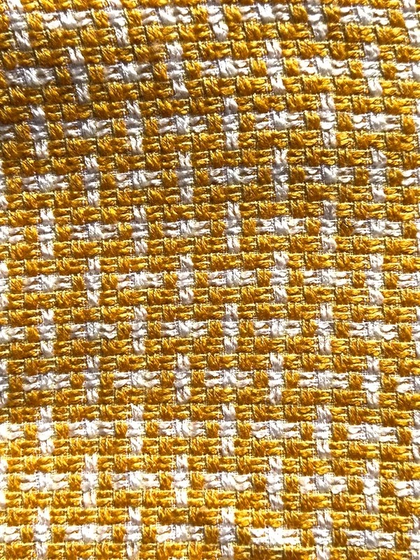 Tweed Wool/ Silk/Cotton Yellow and White french designer fabric 3Yards1/2 $150 - Image 4 of 4