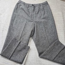 Pendleton Dress Pants Women  s 16 Gray Straight Herringbone 100 Wool Vintage USA