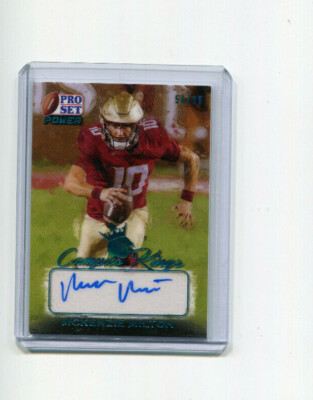 2021 Leaf Pro Set Power Campus Kings Platinum McKenzie Milton Rookie Auto 50/99