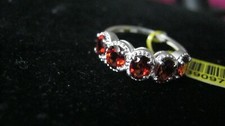 MOZAMBIQUE GARNET RING IN STERLING SILVER SIZE 7