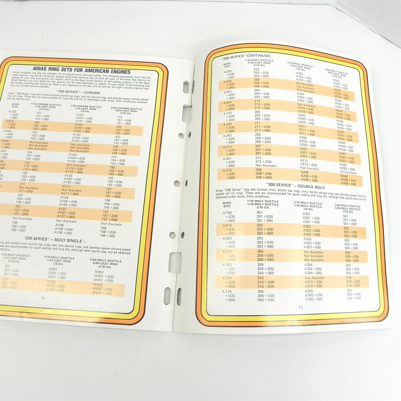 VINTAGE ARIAS PISTON RINGS CATALOG & PRICE SHEET WITH ALUMINUM HEADS INSERT eBay
