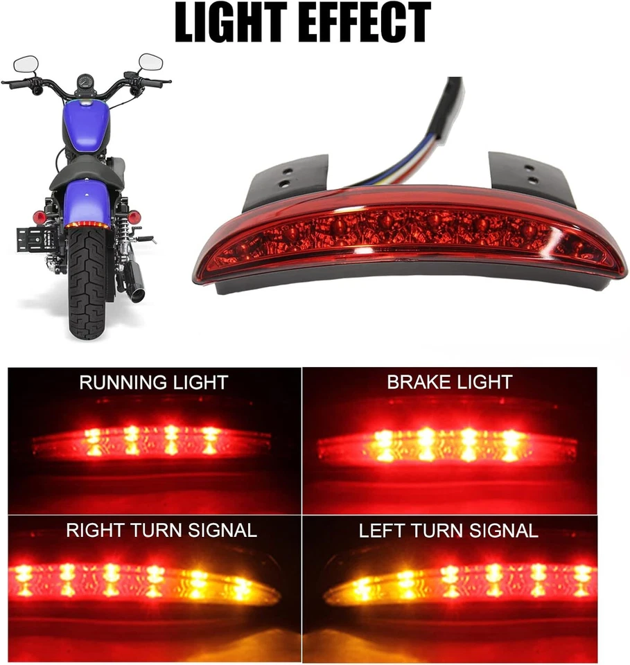 Luz trasera señal de giro borde guardabarros trasero para Kawasaki Vulcan S 650 750 900 1500 Foto 4 de 4