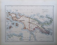1897 Ancien Carte Neuf Guinea Bismarck Archipel Orres Strait Neuf Pommern