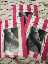 Lot 3 Vintage Victoria Secret Control Top Pantyhose Lasting Luxuries Black Small