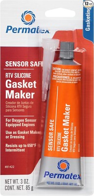 Permatex High Temp RTV Silicone Gasket Maker Set 36oz Oxygen Sensor-Safe 12x3oz