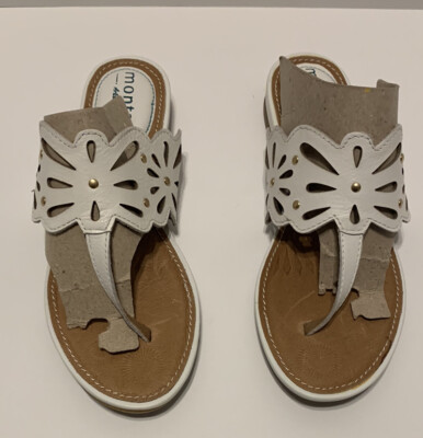 Montana Artisan Crafted Eleanor Leather Sandal (white) Size 6.5/37.5 New