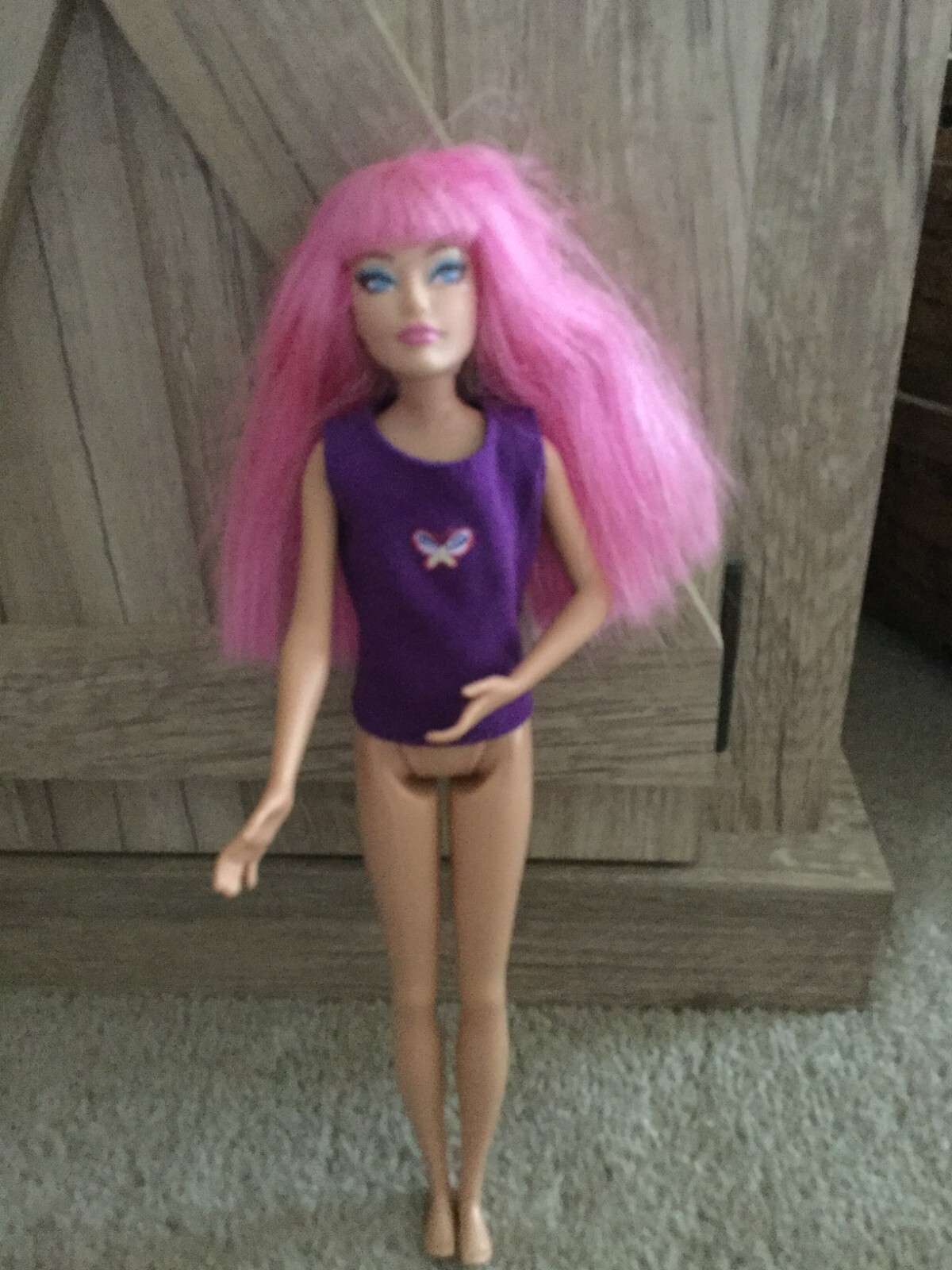 2002 Mattel Barbie 6 Fashion Gift Pack #68073 Barbie Doll Purple Top Butterfly