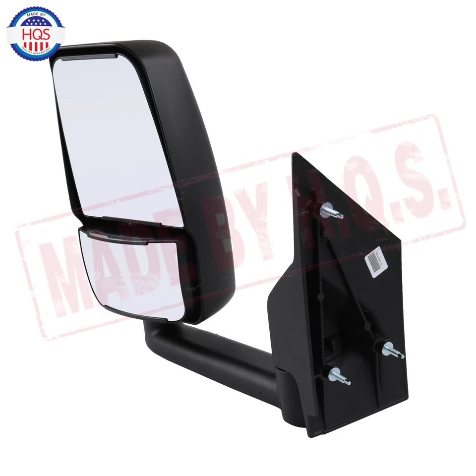 Pair Black Manual Tow Mirrors LH + RH For 2003-2017 Chevy GMC Express Savana Van - Image 4 of 4