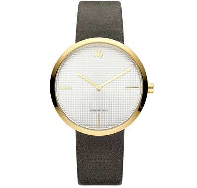 Danish Design Men s 37mm Quartz Watch Grey Leather Strap IV15Q1232