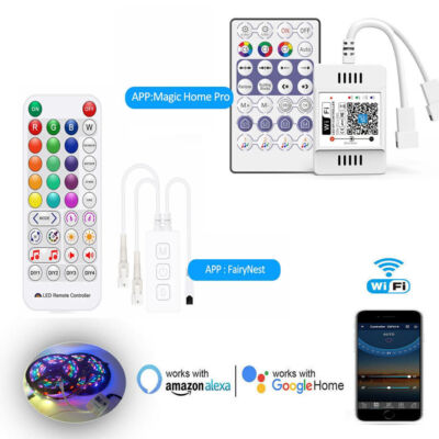 LED SPI Controller WS2811 WS2812B RGB Addressable Pixel WiFi Controller 5-24V