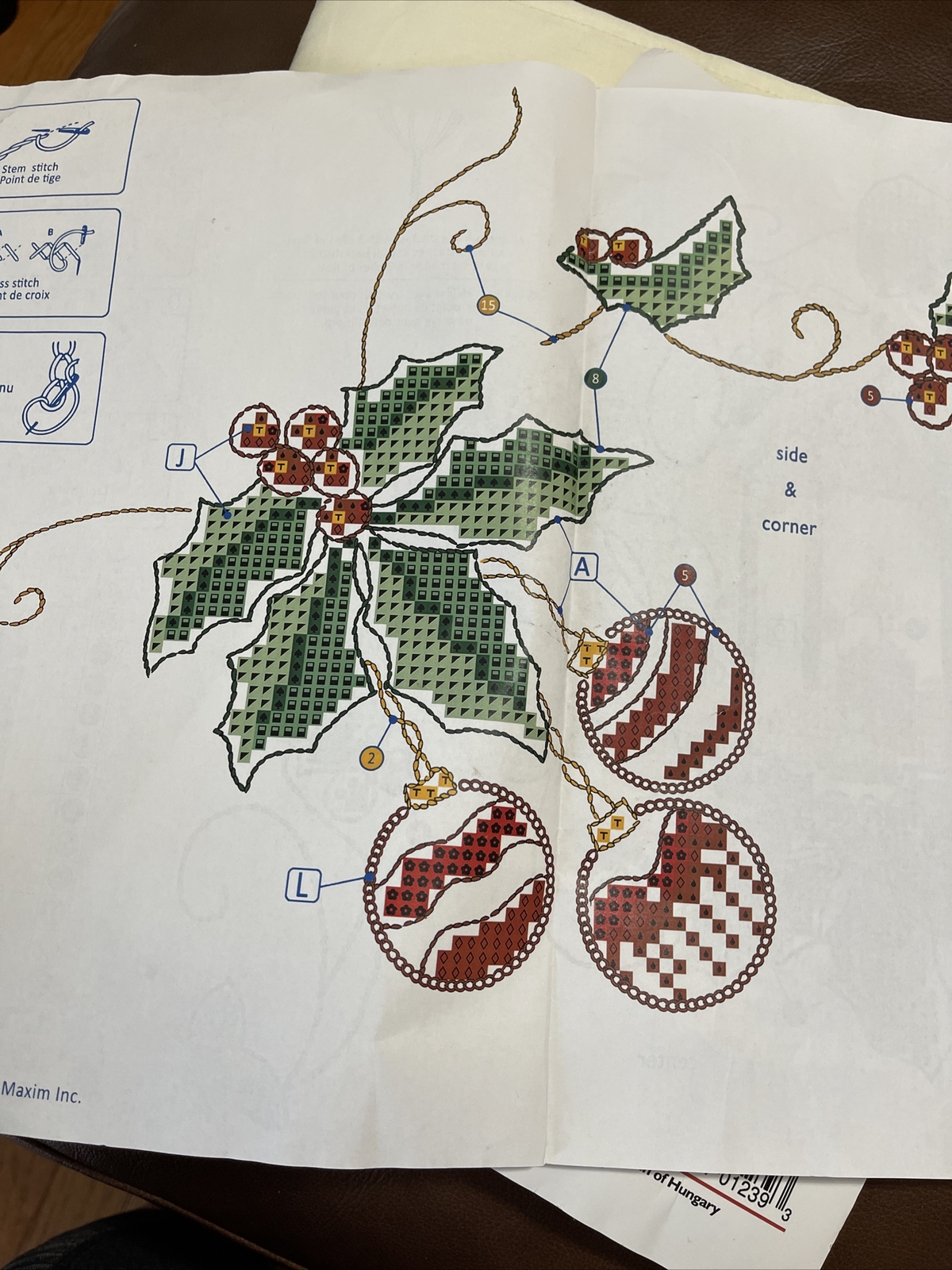 Mary Maxim Stamped Cross Stitch Tablecloth Holiday Greetings Read Description eBay