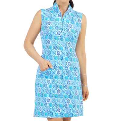 NWT IBKUL TERRA SEAFOAM BLUE Sleeveless Mock Golf Tennis