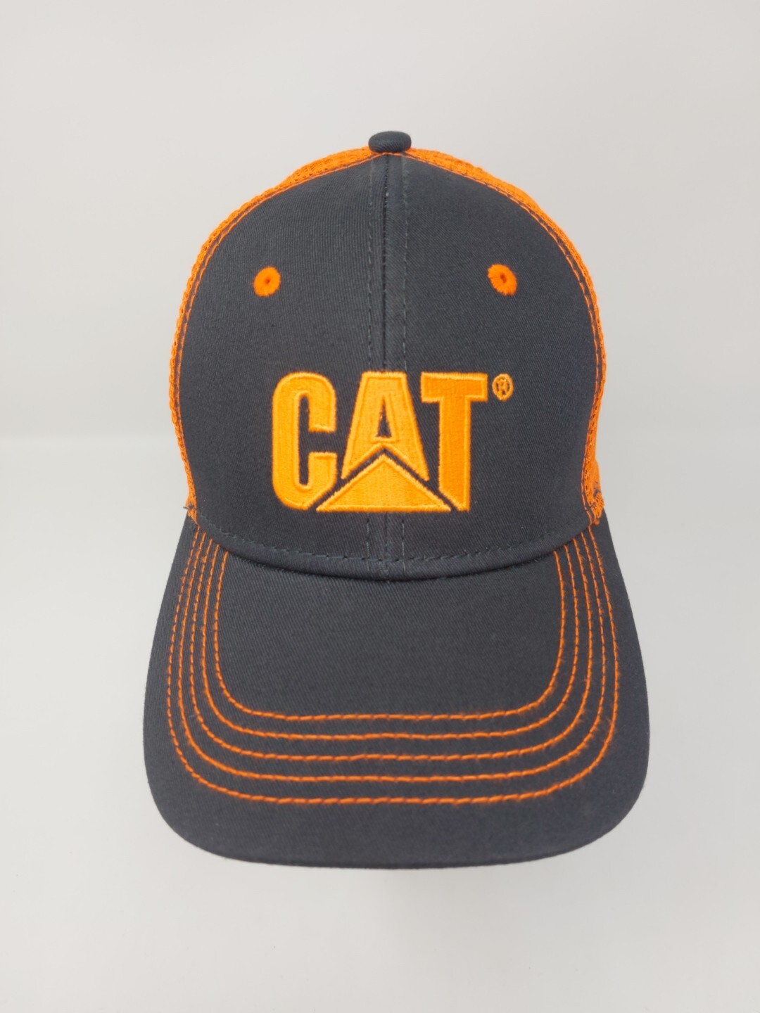 CAT Snapback Hat Adjustable Mesh Back Cap Gray Hu… - image 2