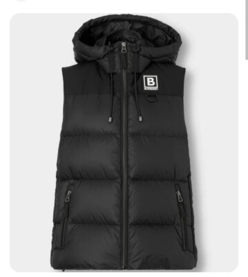 Burberry Letter Graphic Appliqué Hooded Puffer Gilet XL