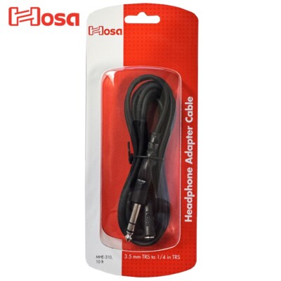 Hosa MHE-310 10FT TRS Female To 1/4'' TRS Male Headphone Extension Cable