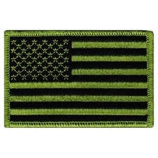 AMERICAN FLAG PATCH - US CAMO GREEN SUBDUED SHOULDER USA embroidered iron-on