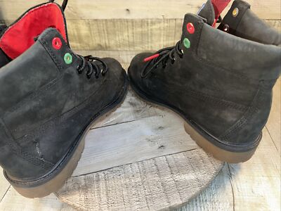 Timberland 6 inch Premium Boots Black Patch GS Boys Size 6.5