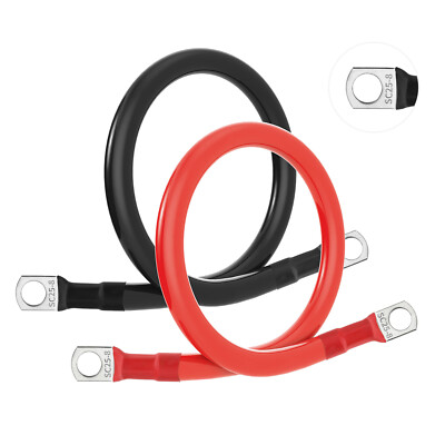 12Inch 4 AWG Gauge Red&Black Cables Battery Set Solar Marine Power Inverter Wire