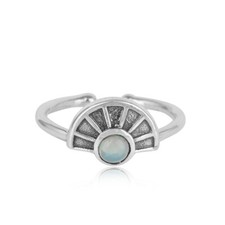 Vintage Boho Design 925 Silver Ethiopian Opal Gemstone Oxidized Ring Jewelry