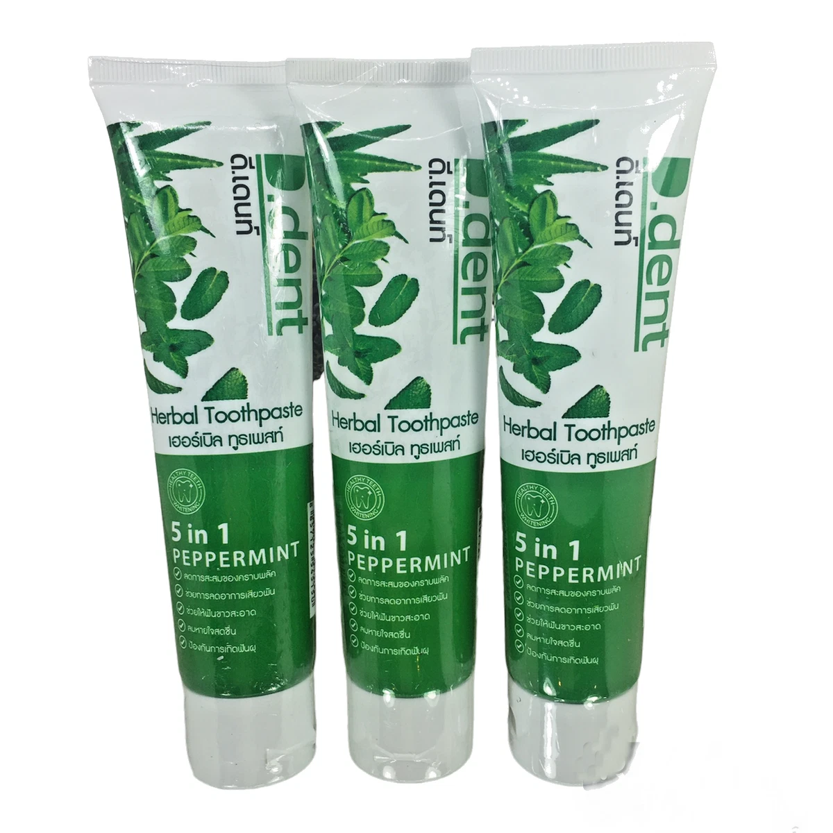Thai Herbal Toothpaste D.Dent Peppermint Fluoride Healthy Strong