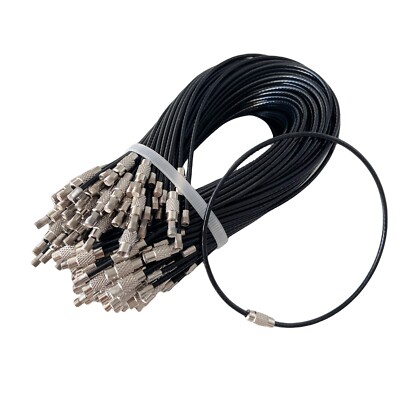 Nylon Coated Steel Cable Key Ring With Screw Lock Lucky Line 4-1/2