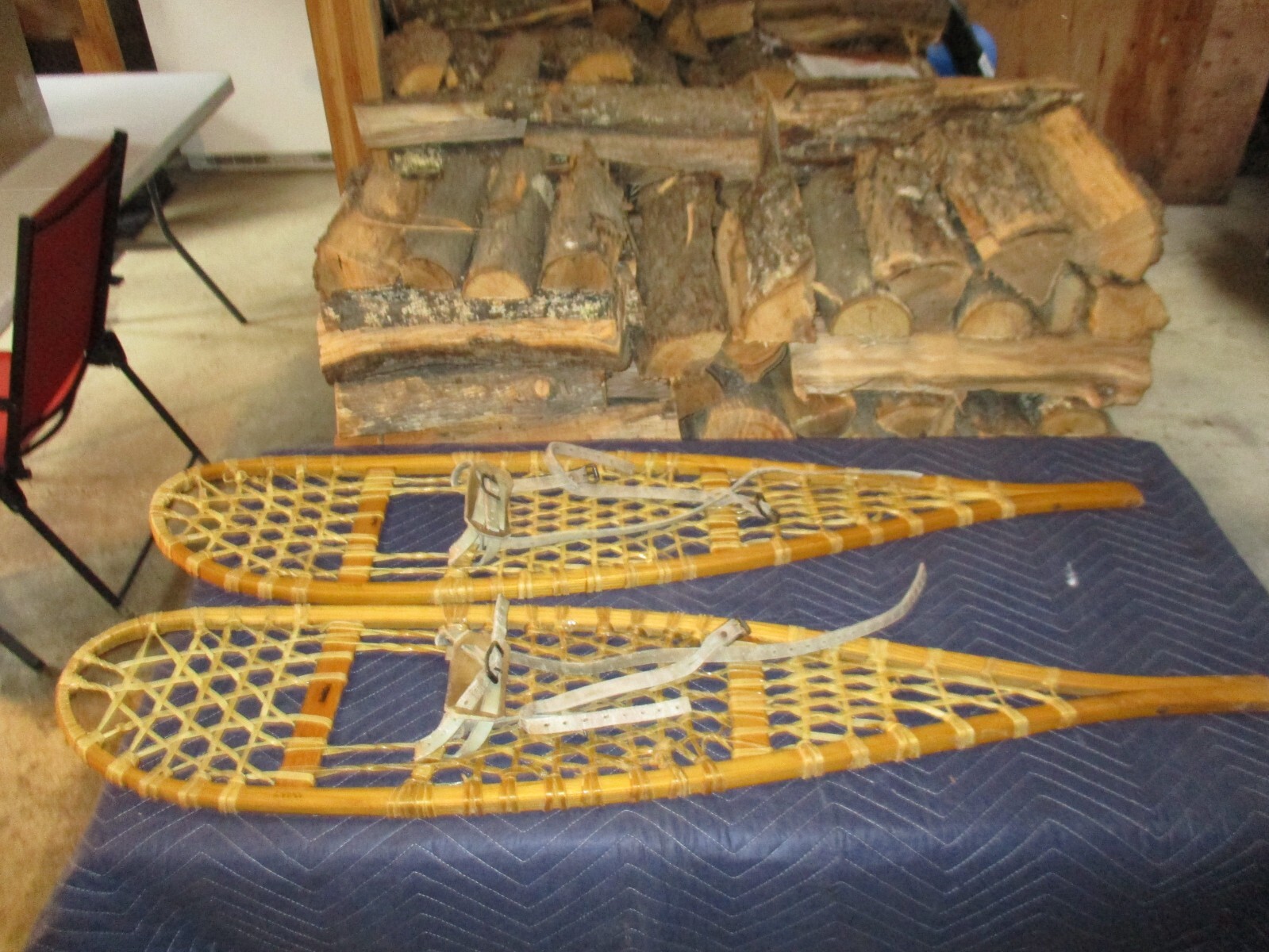 Vintage Tubbs Snowshoes Wood & Rawhide Leather 10x46 eBay