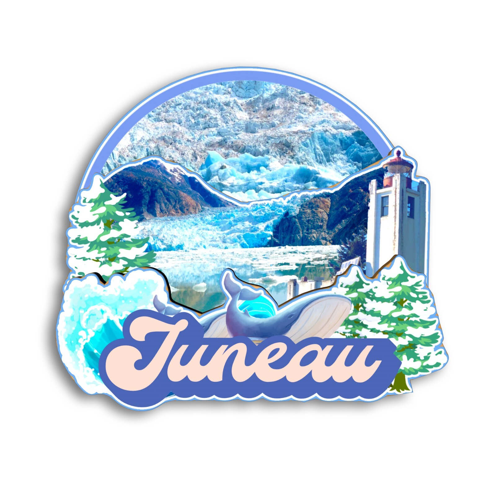 Juneau Alaska USA Refrigerator magnet 3D travel souvenirs wood craft