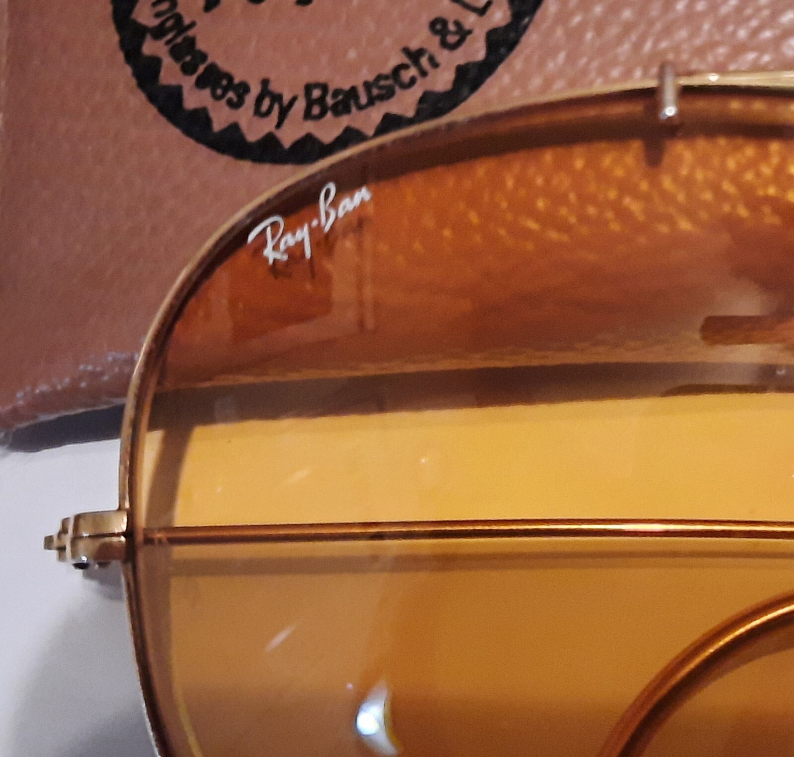 Vintage Ray Ban Bausch & Lomb Yellow Lens Aviator Shooting Glasses w