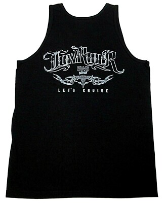 LOWRIDER Tank Top T-shirt Let's Cruise Urban Streetwear Vest Black