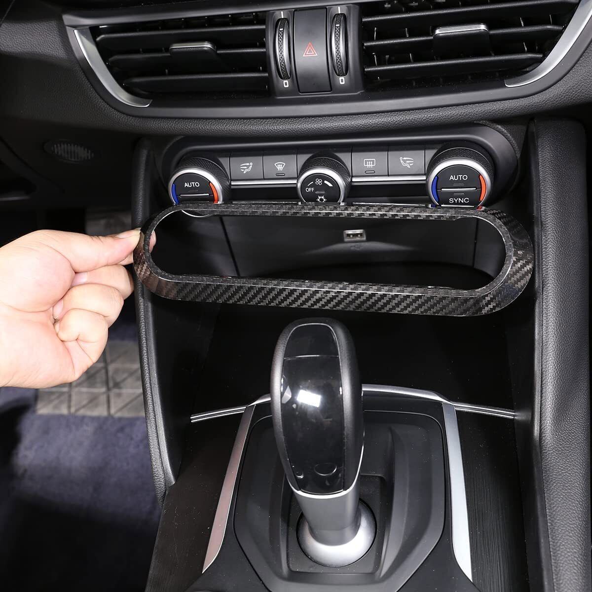For Alfa Romeo Giulia Stelvio Carbon Center Air Conditioning Button Frame Cover