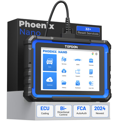 TOPDON Phoenix Nano-E Car Diagnostic Tool Coding Active Test All System Scanner