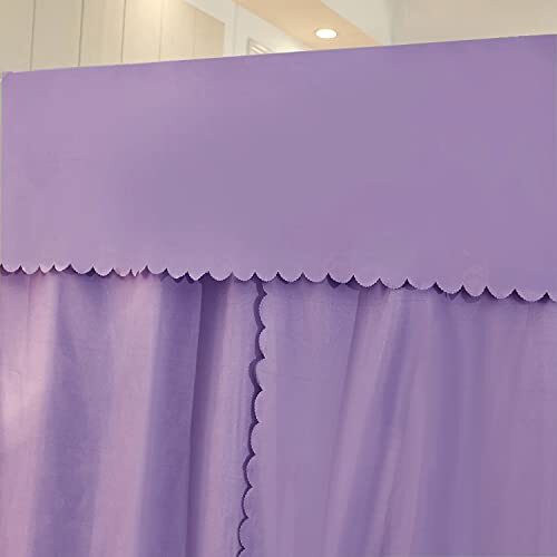  Canopy Bed Curtains Bed Canopy Cozy Breathable Tent Bedroom Queen Purple