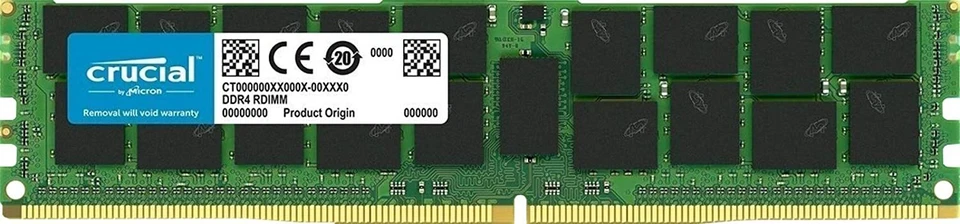 Crucial Memory 128GB (4 x 32GB) DDR4 PC4-21300 2666MHz RDIMM - Image 2 of 2