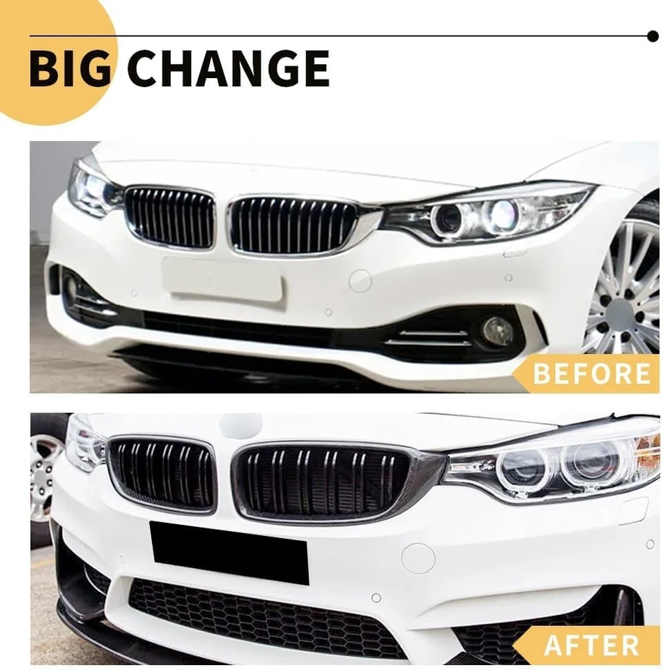 Real Carbon Fiber Grill Fits For BMW 12-18 4-Series F32 F33 F36 M3 F80 M4 F82 CF Foto 3 de 4