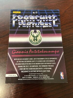 2018-19 Optic Franchise Features Giannis Antetokounmpo Silver