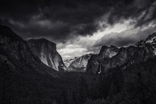 Landscape nature monochrome mountains forest yosemite Custom Gaming Mat Desk