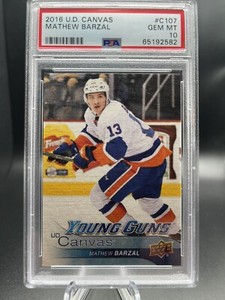 2016-17 Upper Deck C107 Mathew Barzal Young Guns Canvas PSA 10 Rookie RC