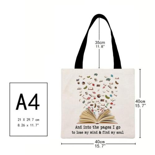 Book lover Printed Linen Bag - Picture 2 of 3