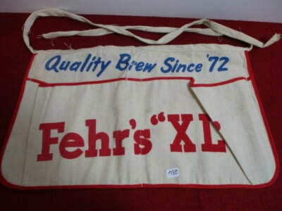 Fehr's Xl vintage Beer Bar Apron made by Oates Uniform company