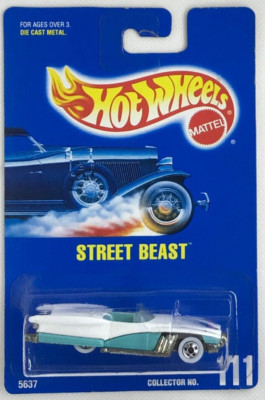 1991 Hot Wheels Blue Card Main line Street Beast WW BW Wheels Collector #111