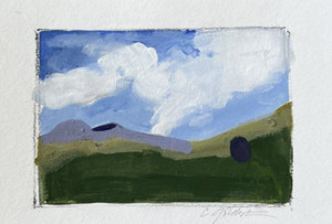 Modern Acrylic Painting Blue Summer Skies Lush Lavender Fields Signed Fine Art