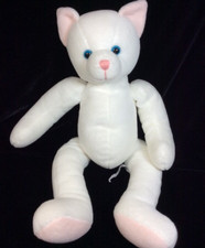 Russ For Target White Plush Cat Kitty 14" Blue Eyes Stuffed Soft Toy