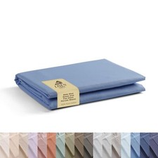 100 Cotton Percale 1 Flat Sheet Queen Size - Crisp Cool and Strong Bed Linen...