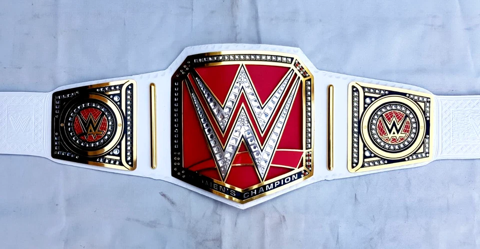 RAW Women's Championship Title Belt - 2MM Brass, Red, Adult Size Replica - Image 2 of 4