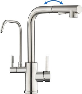 Kitchen Mixer Tap with Water Filter & Pull Out Spray Monobloc Dual Lever AU