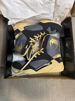Venum Elite Boxing Shoes   Black/Beige   Size 7