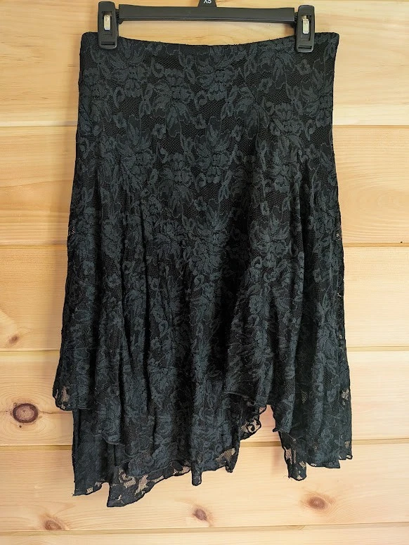 Новая из старых запасов винтажная юбка 90-х Y2K размер M кружевная асимметричная прихотливая фея гранж - Изображение 2 из 4
