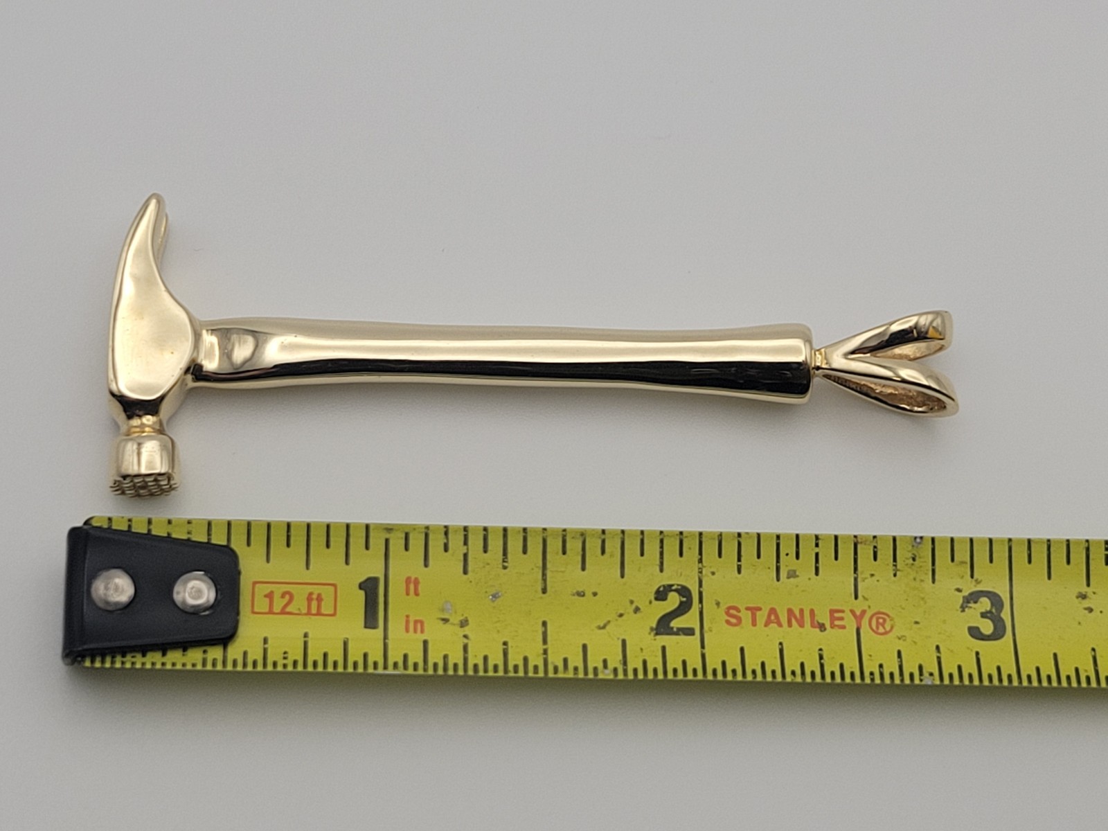 14k Large Custom Made Solid Hammer Yellow Gold Me… - image 7