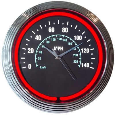 Speedometer Neon clock sign Speed shop Hot Rod Muscle Car Garage wall lamp