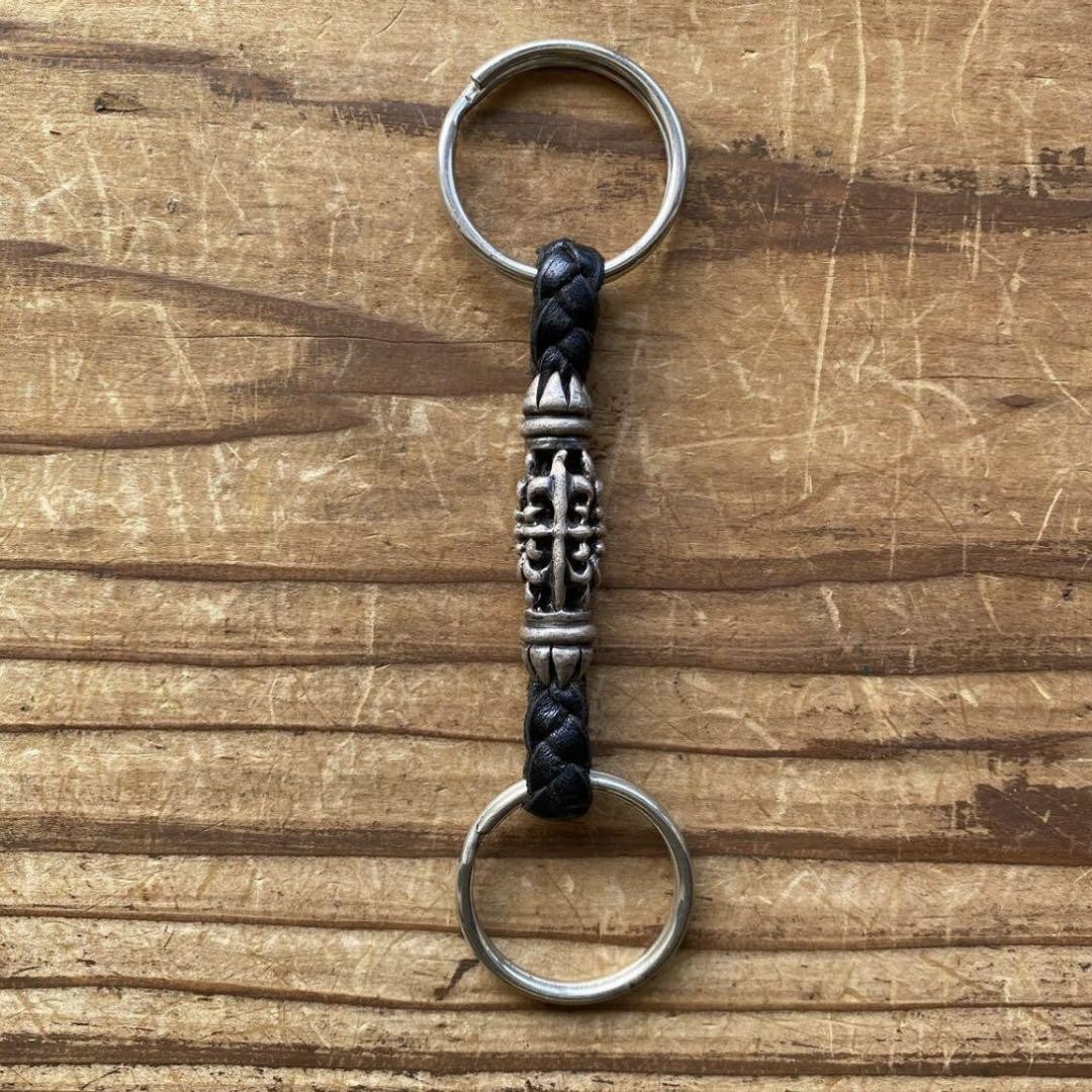 A&G Braided Leather Silver 925 Keychain #0425 | eBay